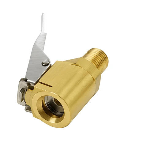 Heavy Duty Brass Air Chuck – Tire Inflator Connector with Clip Lock