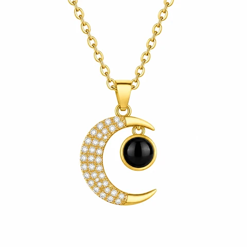 Women Moon Projection Nec...