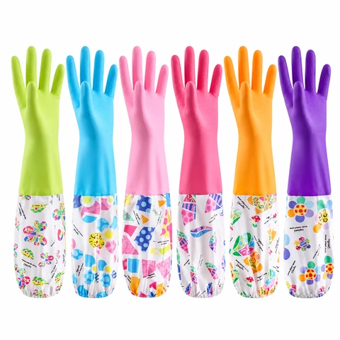High-Quality Silicone Dish Washing Gloves – Reusable Non-Slip Kitchen Cleaning Gloves (1 Pair)