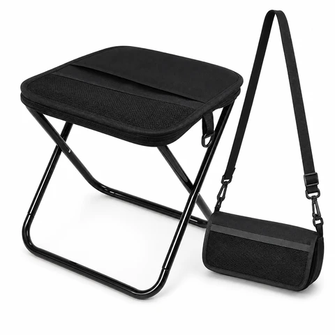 Portable Folding Camping Stool Chair – Lightweight Mini Foldable Outdoor Seat with Oxford Fabric & Aluminum Alloy Frame